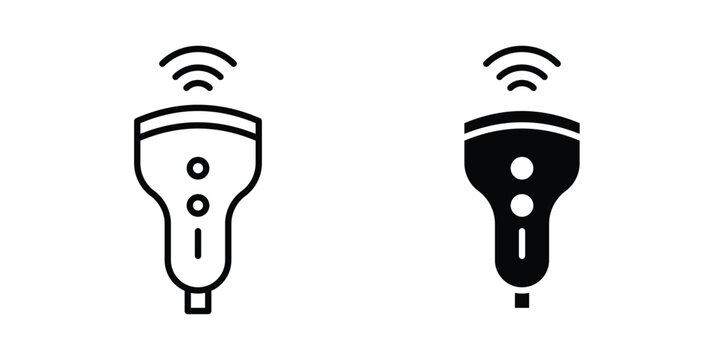 Ultrasound icon editable vector. Solid and line icons.