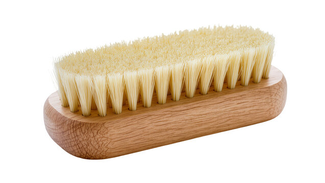 Wooden hand brush with natural bristles