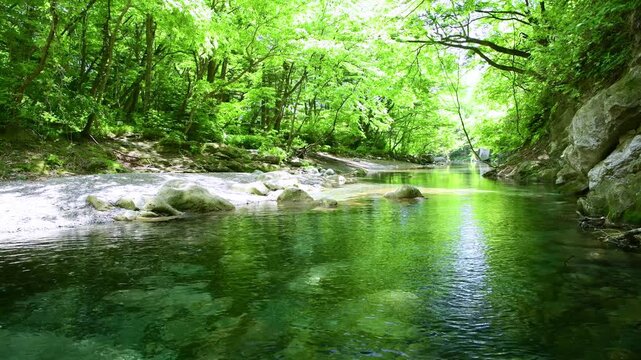 栃木県那須塩原市　木の俣園地を流れる木の俣川