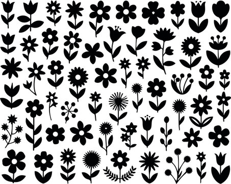 Flower shape collection for botany reference