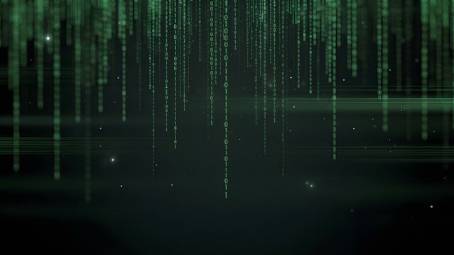 Digital Green Matrix Code Rain