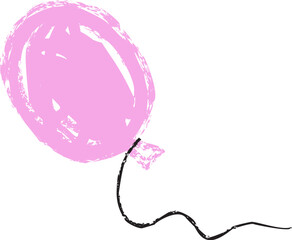 Fototapeta premium Balloon Floating With Curly String Sketch