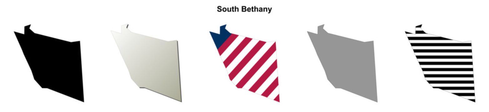 South Bethany (Delaware) blank outline map set
