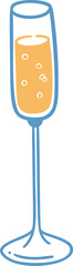 Fototapeta premium Champagne Flute Toasting Line Art