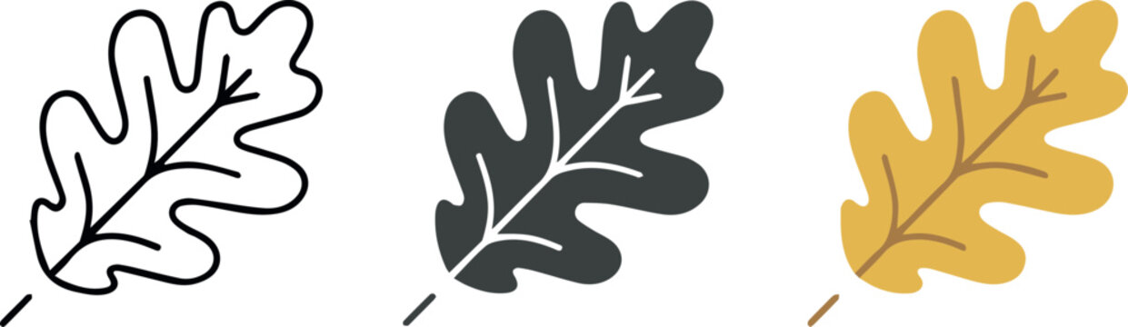 Oak leaf set for fall packaging and labels