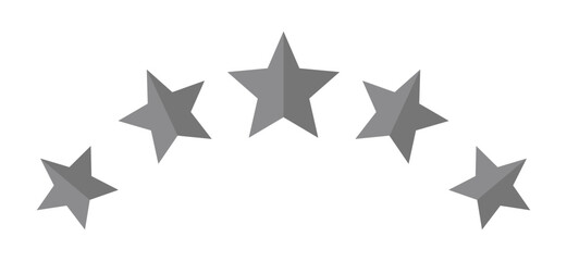 Obraz premium Gray five star rating illustration, empty review score symbol, customer feedback evaluation graphic for app, website, badge, interface, ranking and quality design