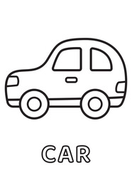 Naklejka premium Cute car outline coloring page for toddler transport activity book