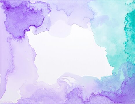 a soft, blended purple and green watercolor background with subtle gradients and organic, flowing textures