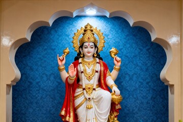 Obraz premium Goddess statue in ornate shrine