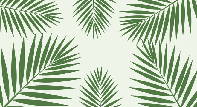 Palm leaves green tropical foliage.