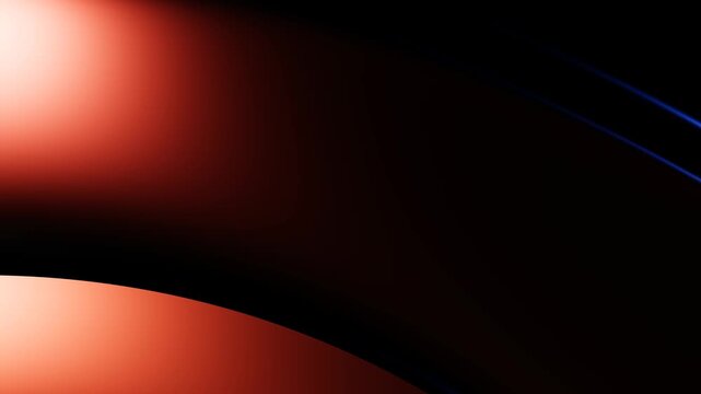 Abstract copper curved surface flowing smoothly across a dark cinematic studio environment with high contrast warm highlights
