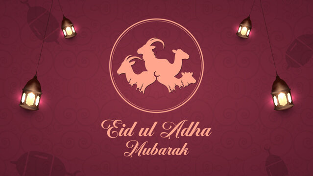 Elegant Eid Mubarak Banner, Premium Bakra Eid Design, Islamic Festival Greeting Card, Modern Eid Ul Adha Poster
