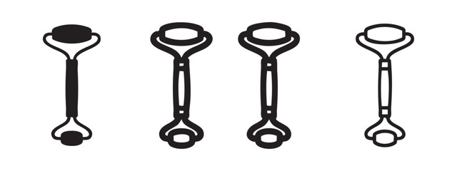 Jade Facial Massage Roller Icons © liubomir118809