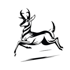 Pronghorn antelope running vector illustration isolated on white background © MdZulhash