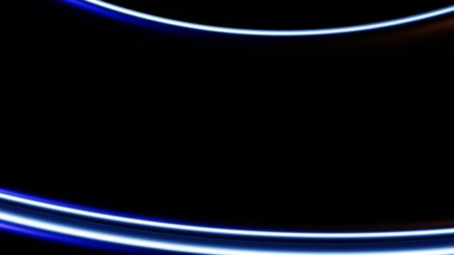Abstract gold and blue metallic ribbons curving through a deep black void with high-end cinematic studio lighting and glossy surface reflections