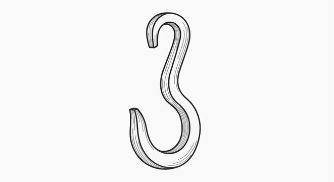 An illustration of a hook used for lifting or hanging objects