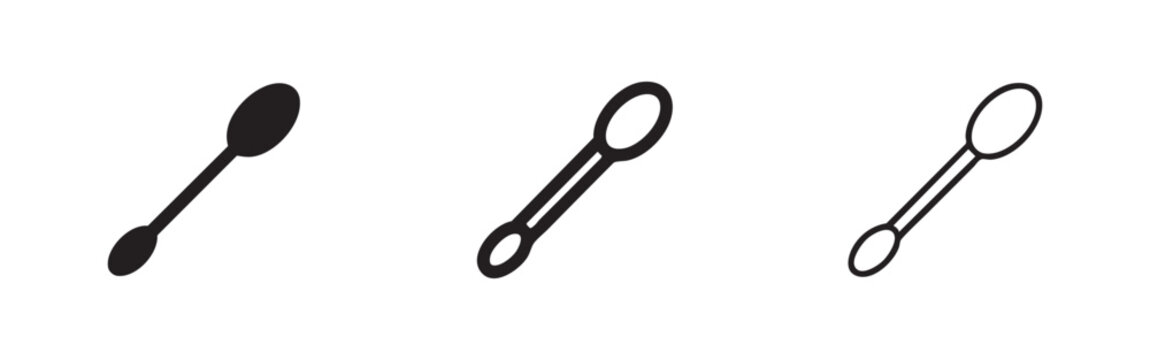 Cotton Swab or Q-tip Icon Set for Personal Care