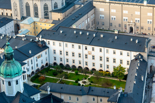 Inner Courtyard of St Peter Abbey in Salzburg - Austria