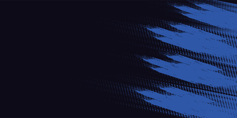 Naklejka premium Halftone dots gradient grunge texture background blue and black color pattern. Dot pop art comic sport style vector illustration. grunge vector dots