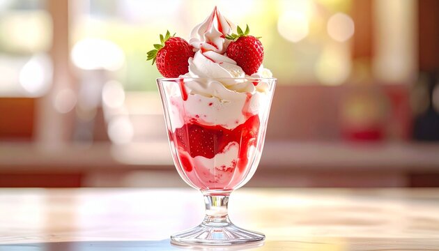 Erdbeerbecher mit Sahne