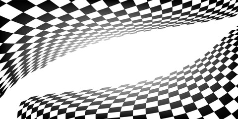 Obraz premium Black and white checkered seamless pattern. Endless background. Racing flag texture