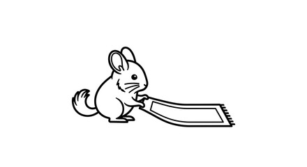 Fototapeta premium Cute Chinchilla Unrolling a Magic Carpet, Fantasy Animal Illustration