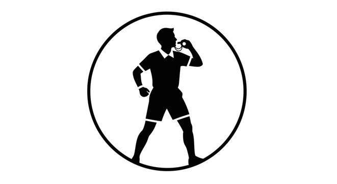 Man in fighting stance silhouette icon.
