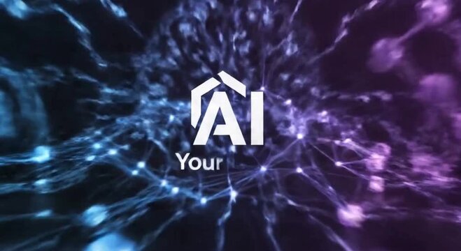 Neon signs of AI Cloud, brain and data storage on dark background