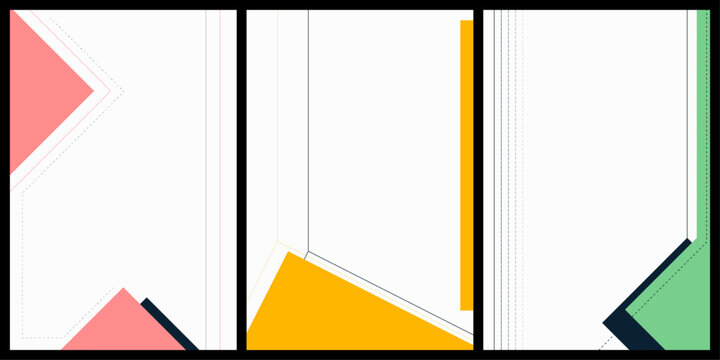 Modern geometric abstract background collection with minimal color block shapes