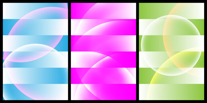 Vibrant gradient abstract background collection with colorful transparent geometric shapes