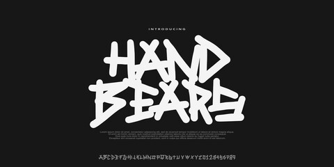 Hand Bears Punk Graffiti Font, Creative punk graffiti font with hand-drawn style, perfect for street art, music posters, and edgy branding.Uppercase and vector illustration © pararel terror