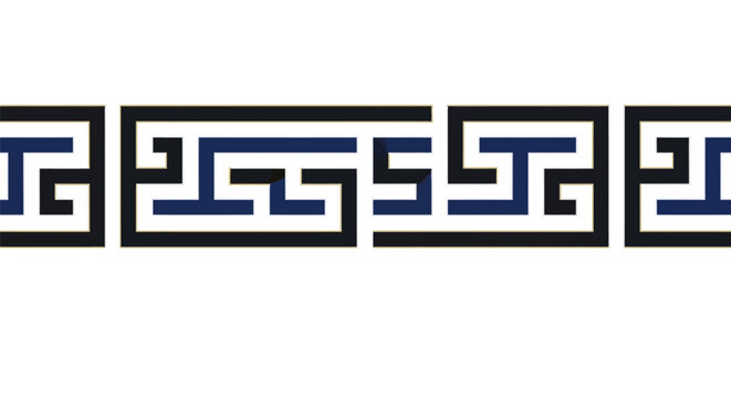 Geometric Greek Key Pattern Border Design.