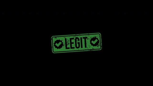Legit rubber stamp grunge animation for business verification