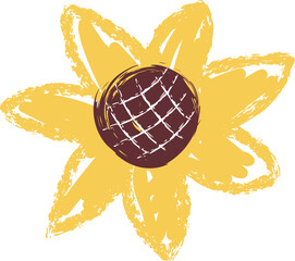 Fototapeta premium Sunflower Sketch Crayon Style