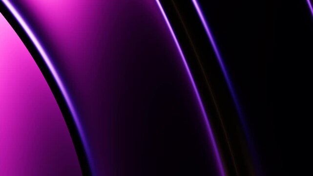 Magenta Metallic Fractal Curves Rippling in a Seamless Digital Void with High Contrast Glossy Specular Highlights