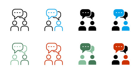 Obraz premium Communication and Chat Icon Vector Illustration with Speech Bubbles