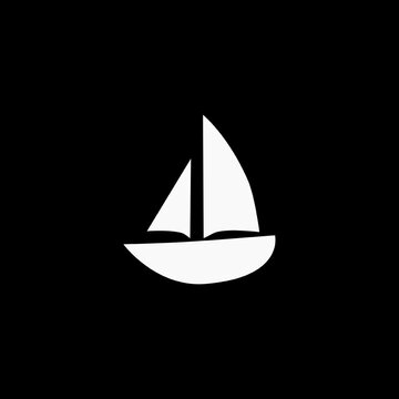 Minimalist abstract sailboat geometric logo mark. Modern simple marine vessel icon for luxury travel and lifestyle branding.