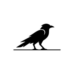 Fototapeta premium Black silhouette of a raven.