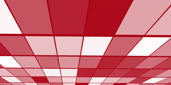 Abstract red perspective grid background with modern 3D floor tile pattern and digital mosaic squares. desain, 10eps,