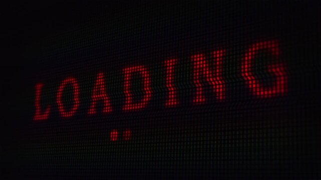 Retro Loading Glitch Red Pixel Screen VHS Distortion 4K Video