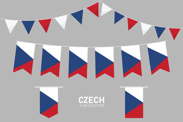 Fototapeta premium Czech national flag collection, Czech hanging flag