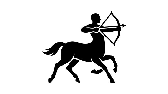 Black silhouette of a centaur archer.