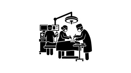 Fototapeta premium Doctors performing surgery on patient.