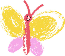Obraz premium Butterfly Smiling Sketch Brush Style