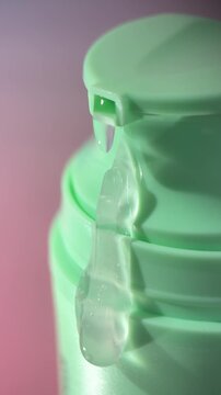 Footage video lotion on packaging close up detail texture