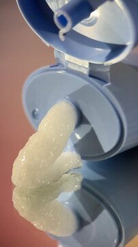 Footage video lotion on packaging close up detail texture