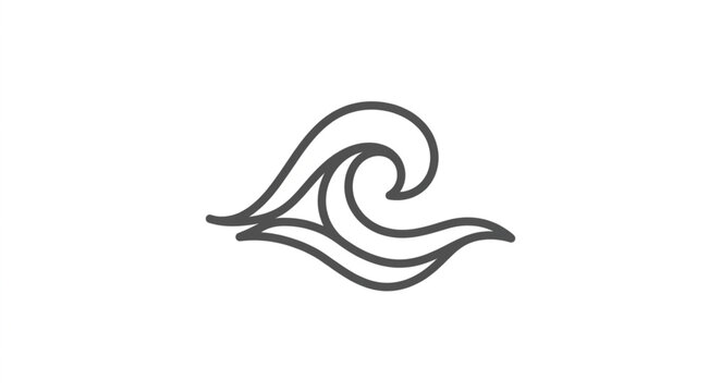 Stylized Line Art Wave Symbol.