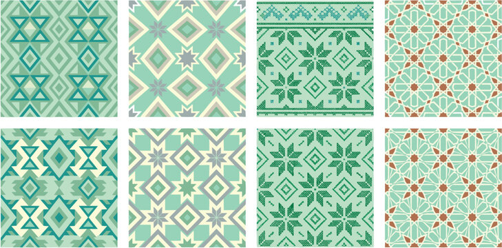 set of seamless patterns with floral pattern