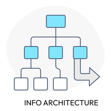 Website sitemap layout and information hierarchy structure outline icon showing navigation design workflow tree