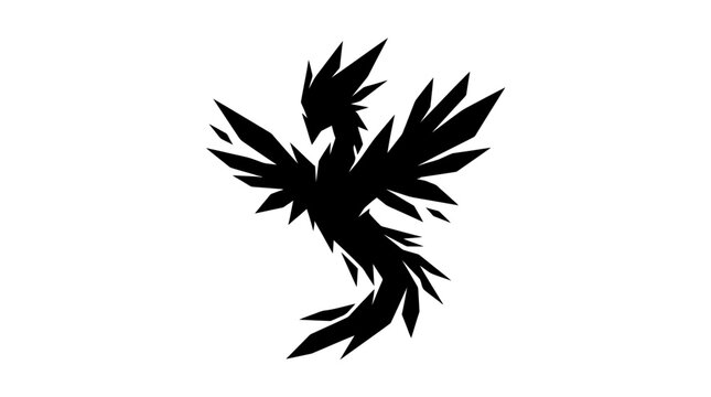 Black silhouette of a mythical bird.